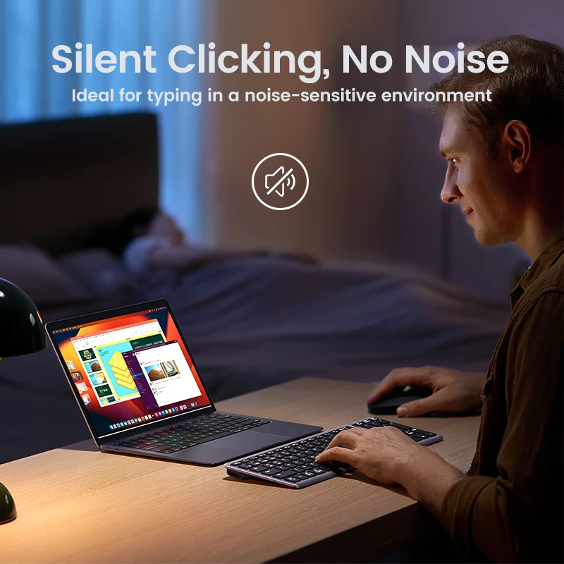 Ugreen Teclado sem Fio Bluetooth 5.0 2.4g Russo Coreano en 99 Teclados para Macbook Ipad pc Tablet Usb c Teclado Recarregável - Imagem 6