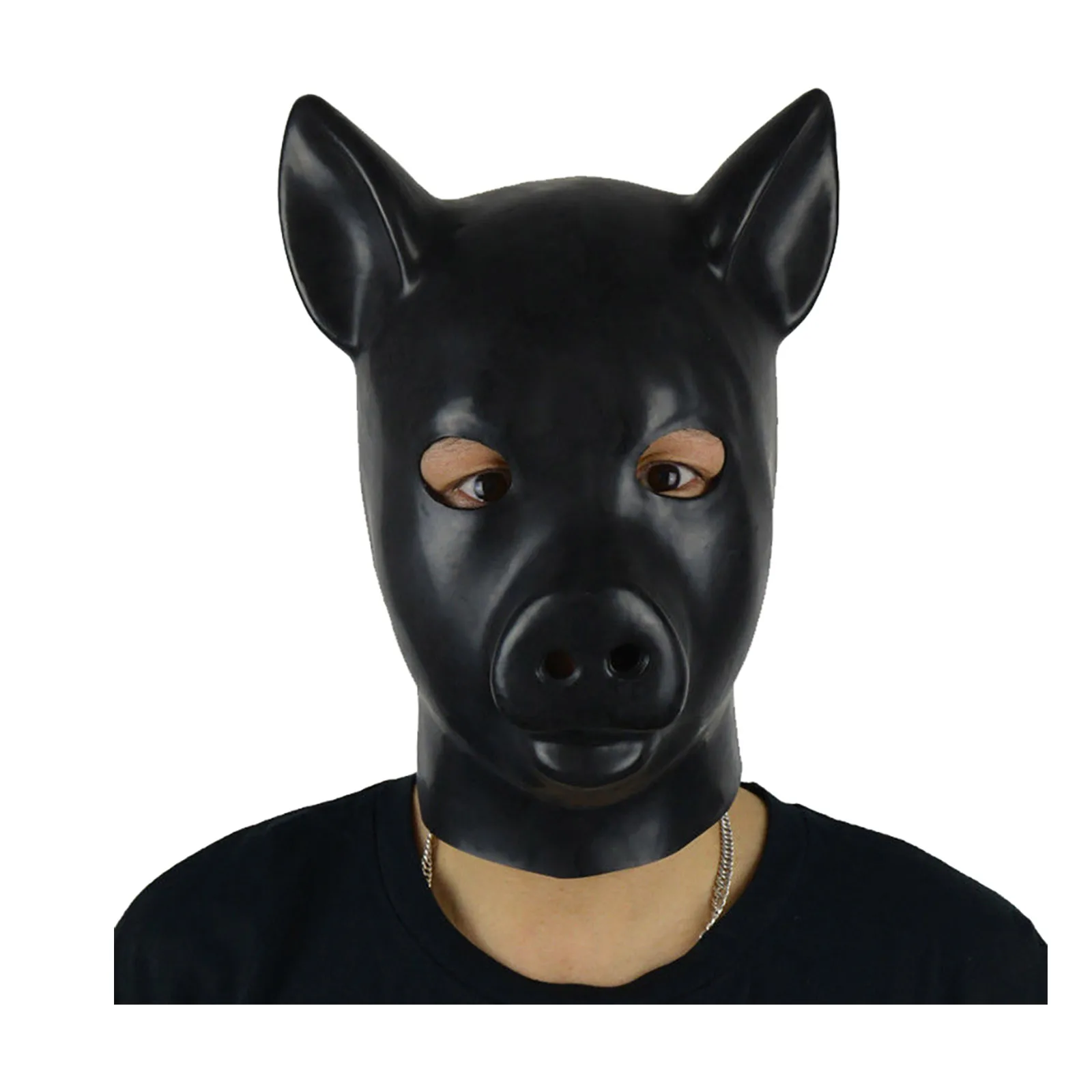 MONNIK Latex Mask Hood 1.0mm Latex Model Pig Rubber Tight Hood with Zipper for Latex Party Catsuit Cosplay new solar auto darkening welding mask helmet lens automated dimming welder filter lens hood resin 2 model high quality tools