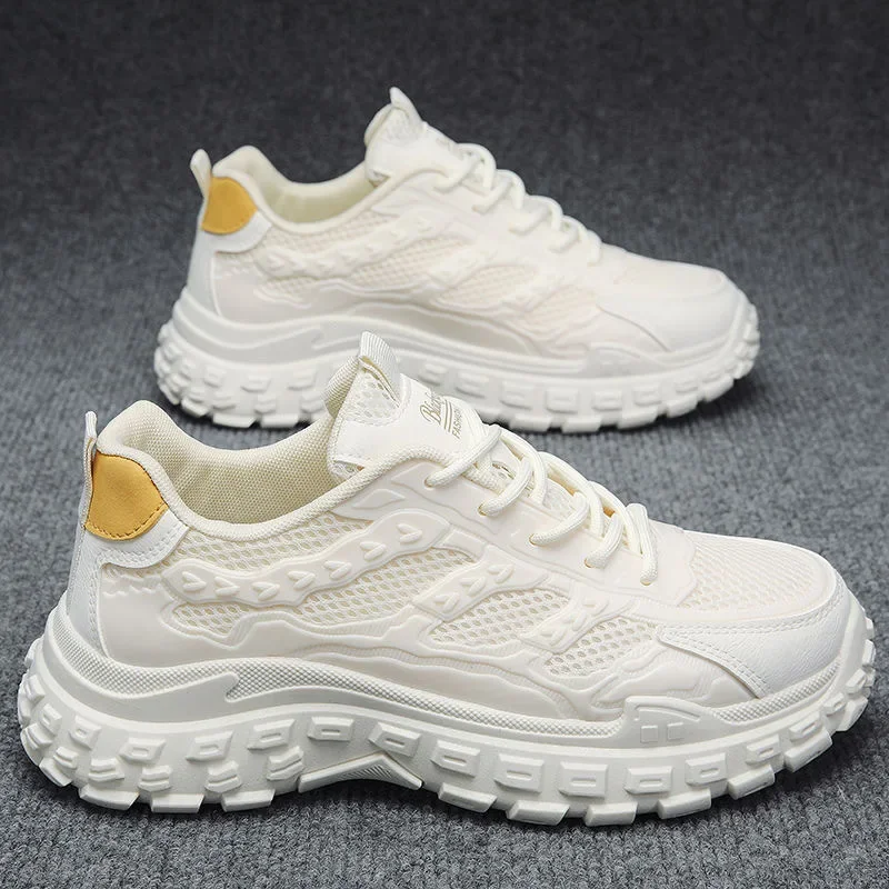 

Men's ShoesAutumn New Breathable Mesh Shoes Men's Trendy Versatile Non-slip Little White Shoes Athletic Casual Daddy Trendy