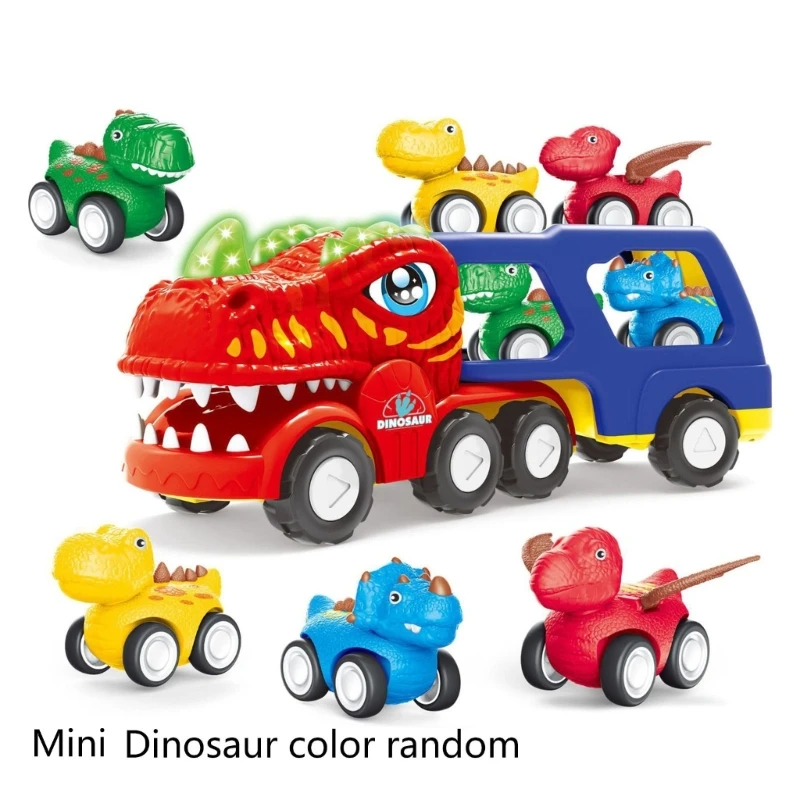 Toddler Car Toy Sprayer Truck Toy Dinosaur Carrier Toy Toddler Pocket Toy Boy Girls Music Friction Car Christmas Gift