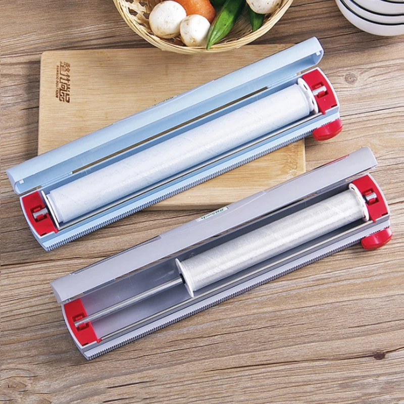 Food Wrap Dispenser/Cutter Kitchen Tool Foil Cling Film Dispenser Plastic Sharp Cutter Storage Holder