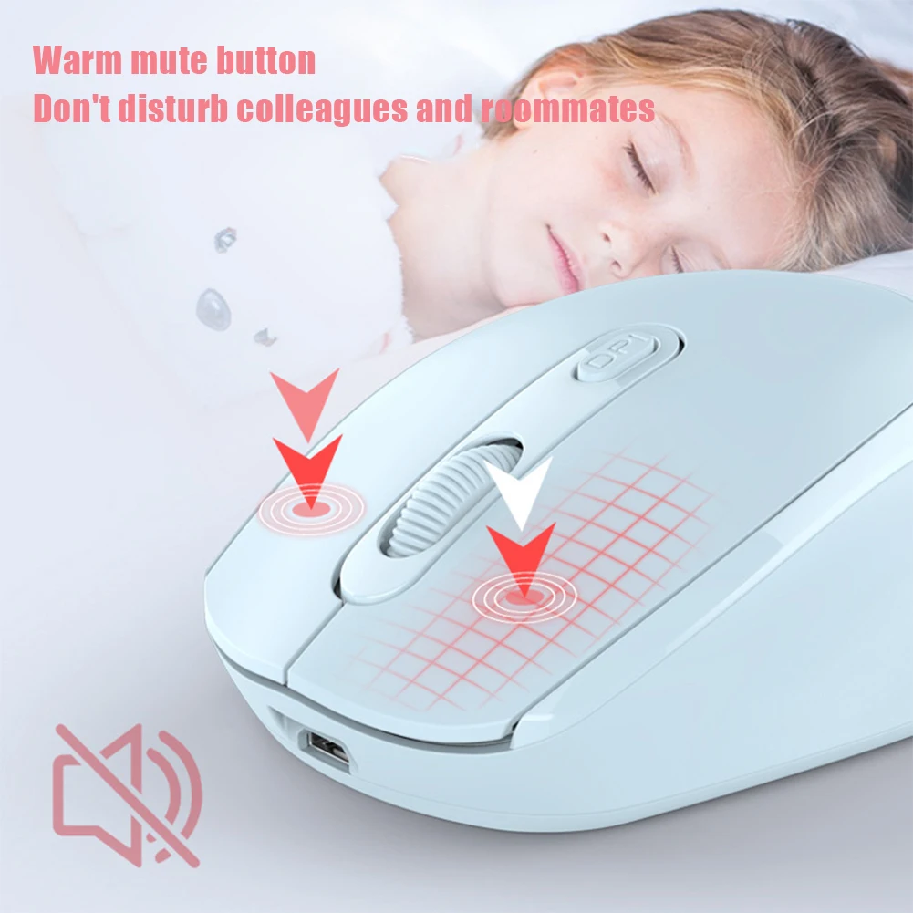 Rechargeable Wireless Mouse 2.4G Bluetooth Optical Mice Ergonomic 1600DPI Mouse for Computer Laptop PC Mute Gaming Mouse