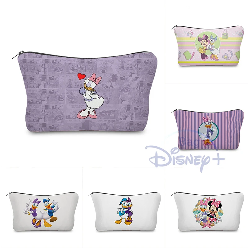 

Disney Donald Duck Cosmetic Bags Cartoon Makeup Pouch Pretty Toiletry Organizer Storage Bag New Arrival Girl Purple Pencil Case