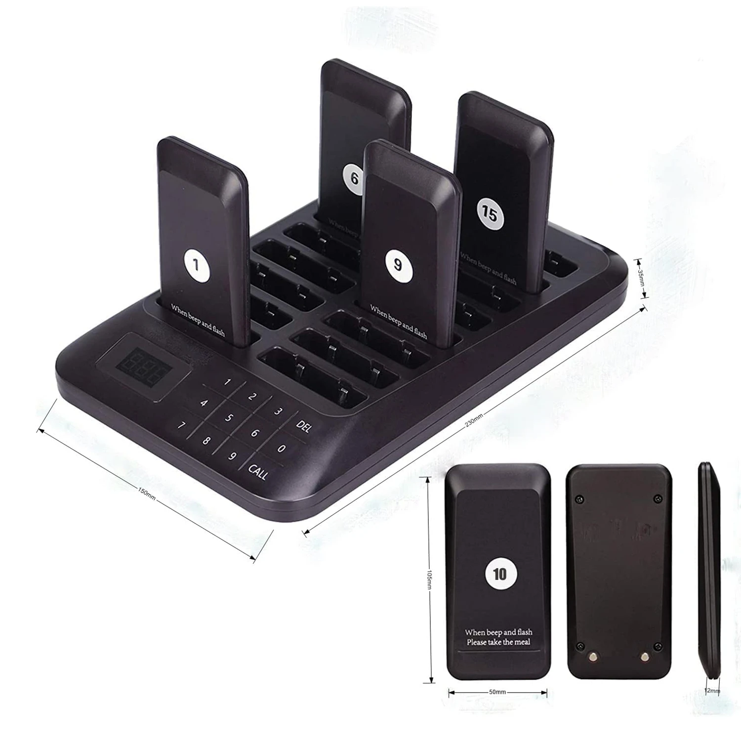 Restaurant Coasters Wireless Pager Buzzer Bell Calling System Coffe Coffee Fast Food Pagers Order Receiver(no vibration) wireless calling system