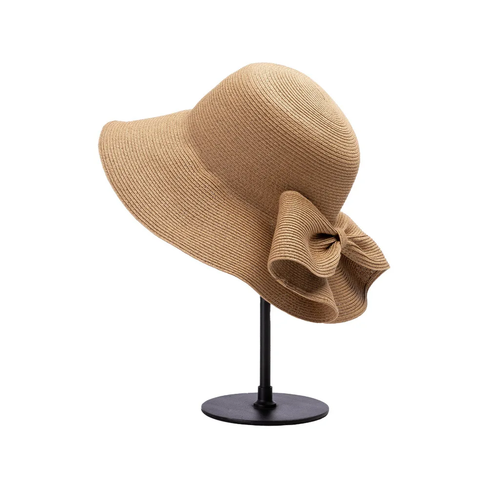 

USPOP Модная Повседневная Складная Женская Солнцезащитная шляпа с бантом и широкими полями, Пляжная Шляпа