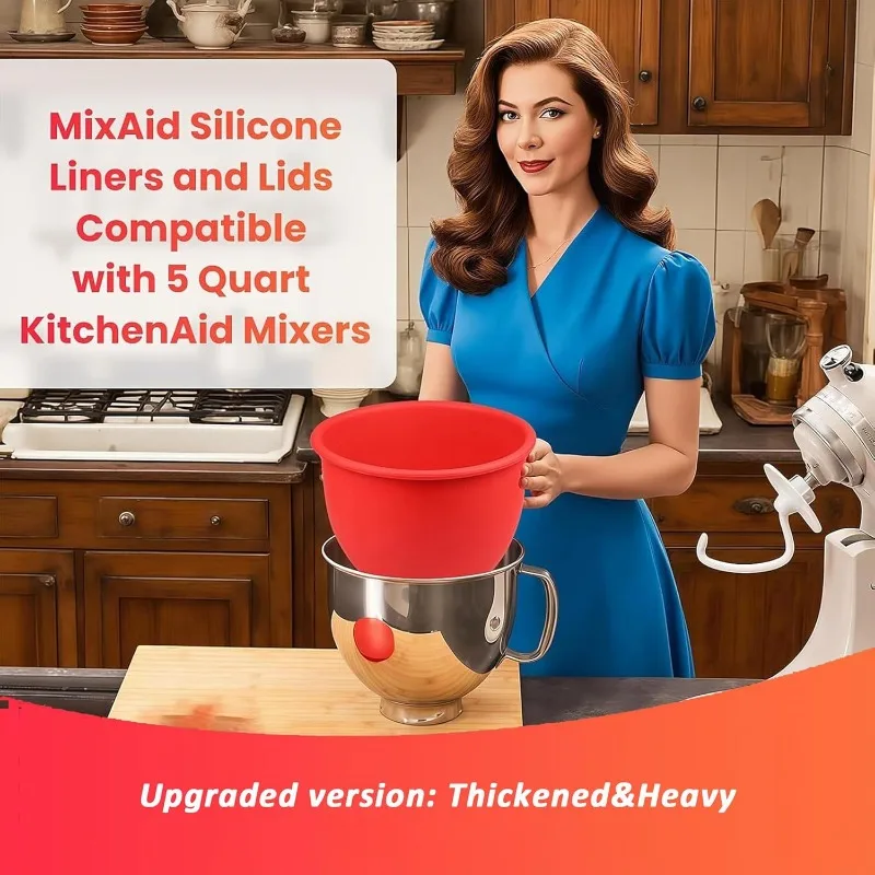 Blender Accessories and Accessories, Silicone Bowl Liner with Lid, Tilting Head, Upright, Reusable and Dishwasher Washable