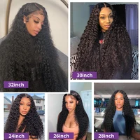 360 Full Lace Wig Human Hair Pre Plucked Frontal Curly Wigs For Black Women 34 32 30 Inch 13×4 Hd Deep Water Wave Lace Front Wig 1