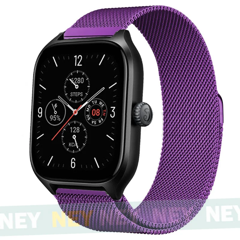 Milanese Loop Metal Bracelet for Smartwatches - Adjustable 20mm/22mm Strap