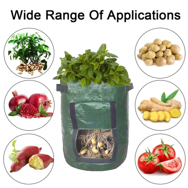 3/510Db Pe Zöldségnövekedésű Táskák Fogantyúval, Megvastagodott Táskával Zöldség Hagymatáska Kültéri Kerti Edények - Image 5