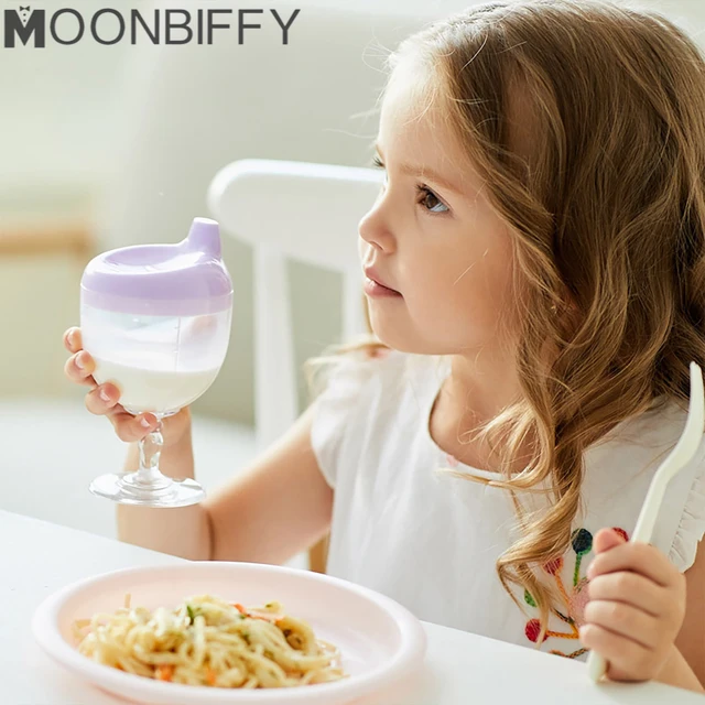 Botellas de beber de aprendizaje para bebé, vaso de vino creativo con forma  de vaso para