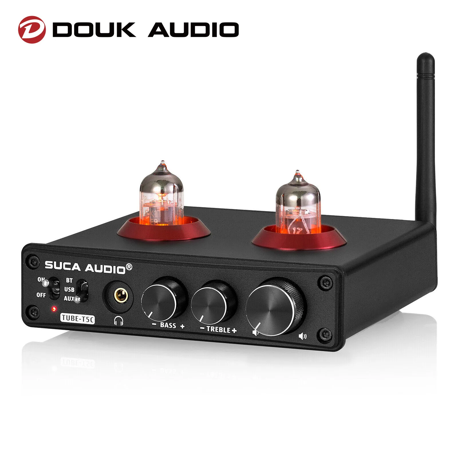 Douk Audio HiFi Bluetooth 5.0 Stereo Vacuum Valve Tube Preamp Desktop