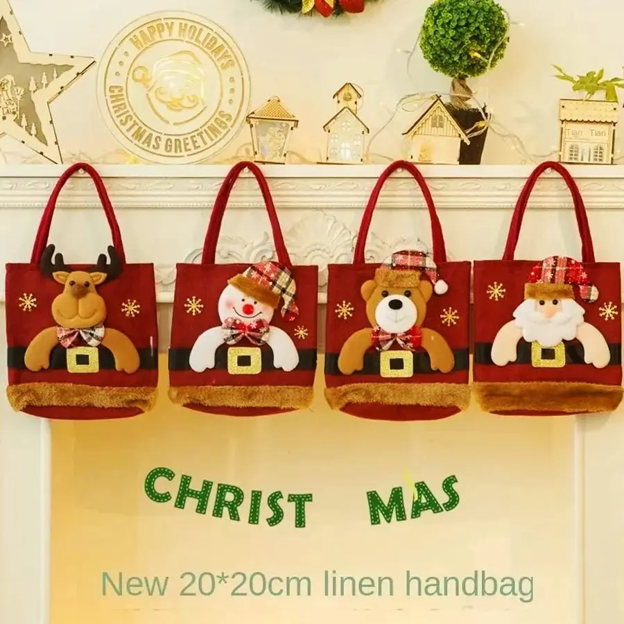 Christmas decorations Santa Snowman fawn gift bag Children gift bag Candy Christmas tote