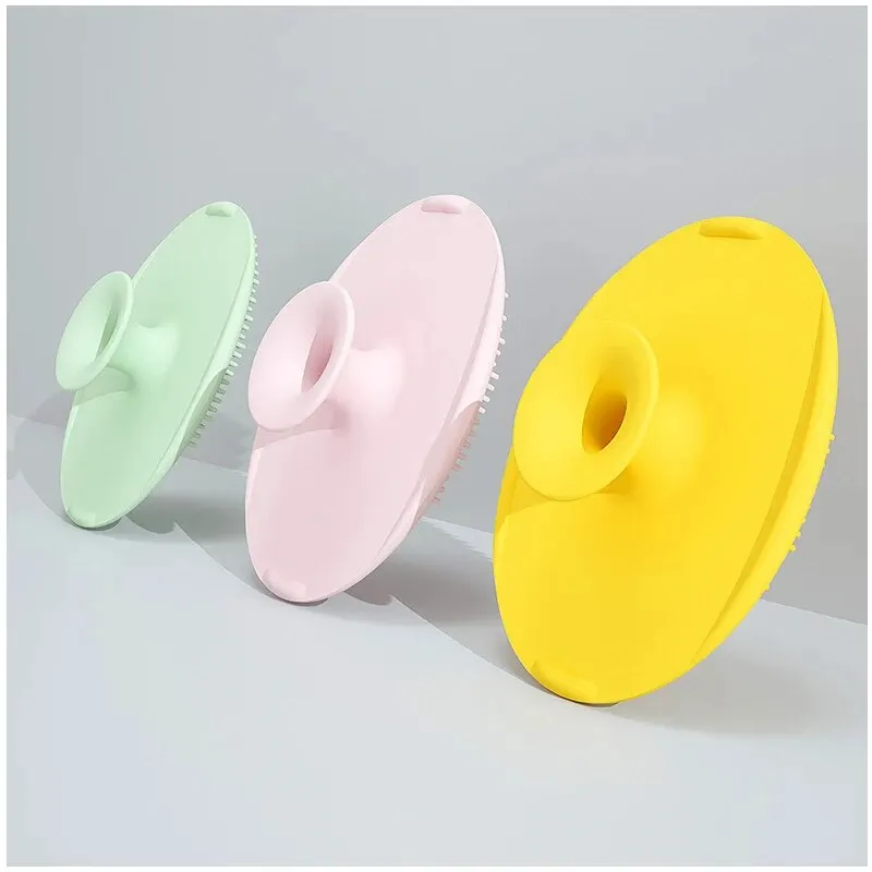 Baby Brush New Baby Shampoo Brush Silicone Hair Removal Massage Bath Sponge Soft Hair Rubbing Tool