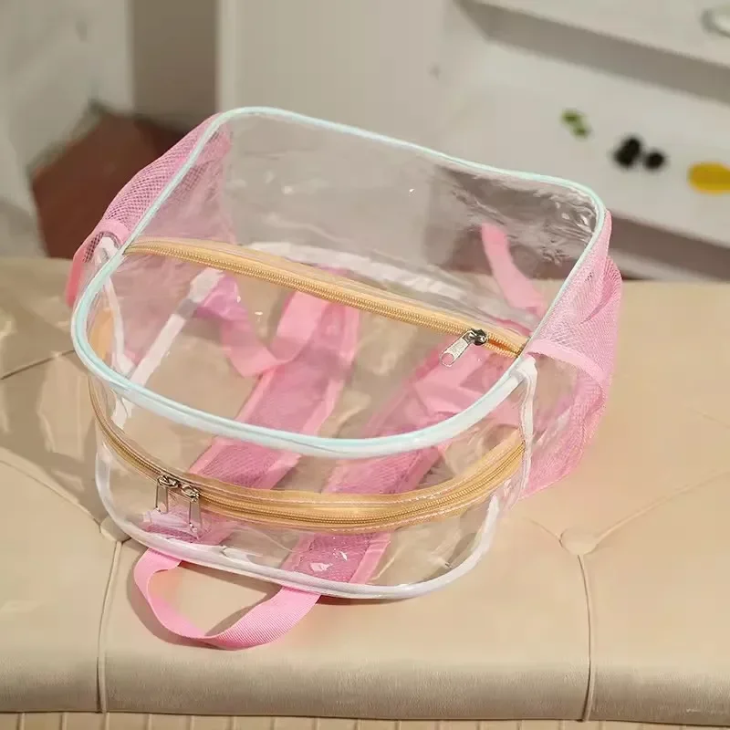 Small Clear Kids Backpack Transparent PVC Backpack Summer Waterproof Beach Cell Phone bag for Travel School Storage Backbags Ins