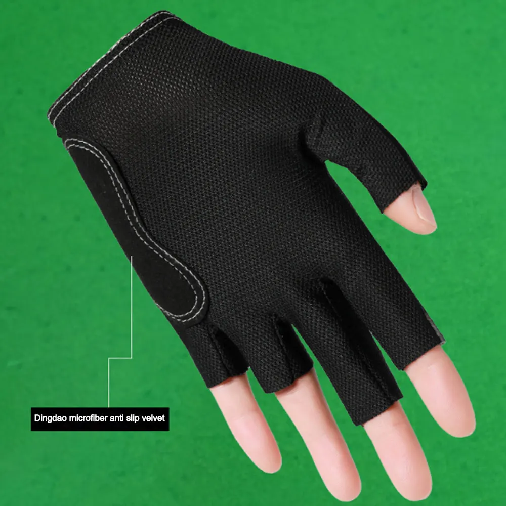Billiards Glove Left Hand Half Finger Snooker Non Slip Stickers Elastic Training Gloves Accessories pool gloves,billiard accessories