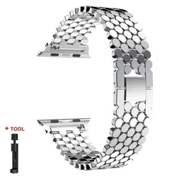 Sleek Stainless Steel Watch Bracelet - 42mm 44mm 45mm 49mm (Silver)