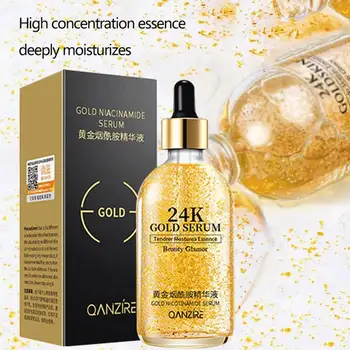 Siero viso all'acido ialuronico 24k Gold Anti Aging Essence Lifting facciale essenza di collagene Nicotinamide siero sbiancante per la cura della pelle