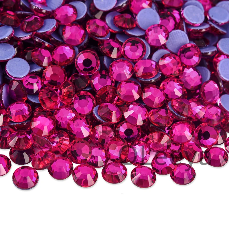 Oleeya Glitter Hotfix Rhinestones - 1440pcs Crystal Pack for DIY Nail Art Accessories