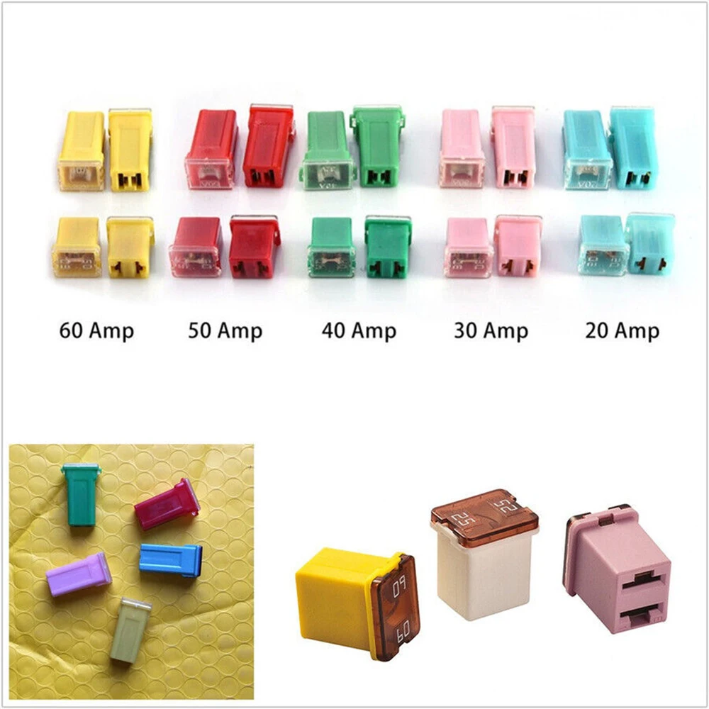 20pcs Car fuses kit JCase box shaped mini tall Low car fuse combination kit square set suitable for 20A 30A 40A 50A 60A