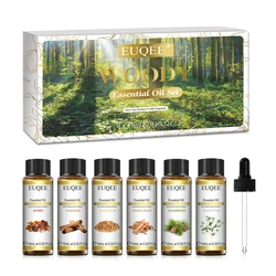EUQEE 6 pcs/set Woody Essential Oils Kit For Diffusion DIY Soap -Eucalyptus, Cedarwood, Sandalwood, Frankincense,Cinnamon,Myrrh