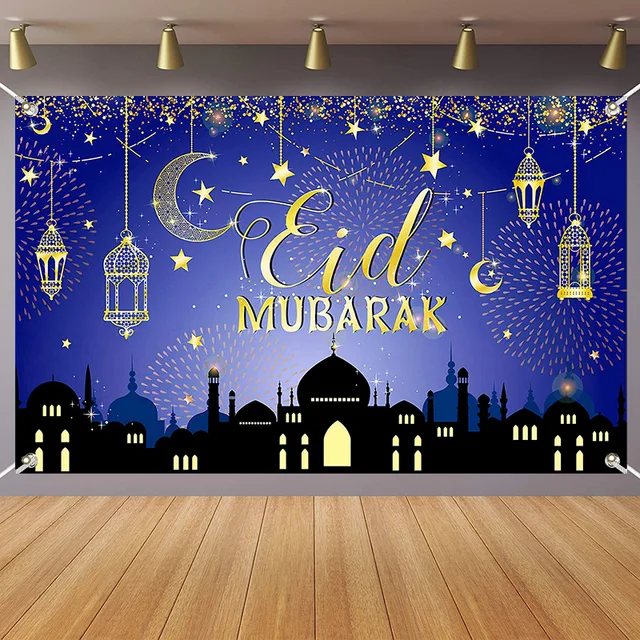 Moon Star Eid Mubarak Banner Background Ramadan Kareem Backdrop Islamic  Muslim Party Decor Ramadan Decorations for Home 2022| | - AliExpress