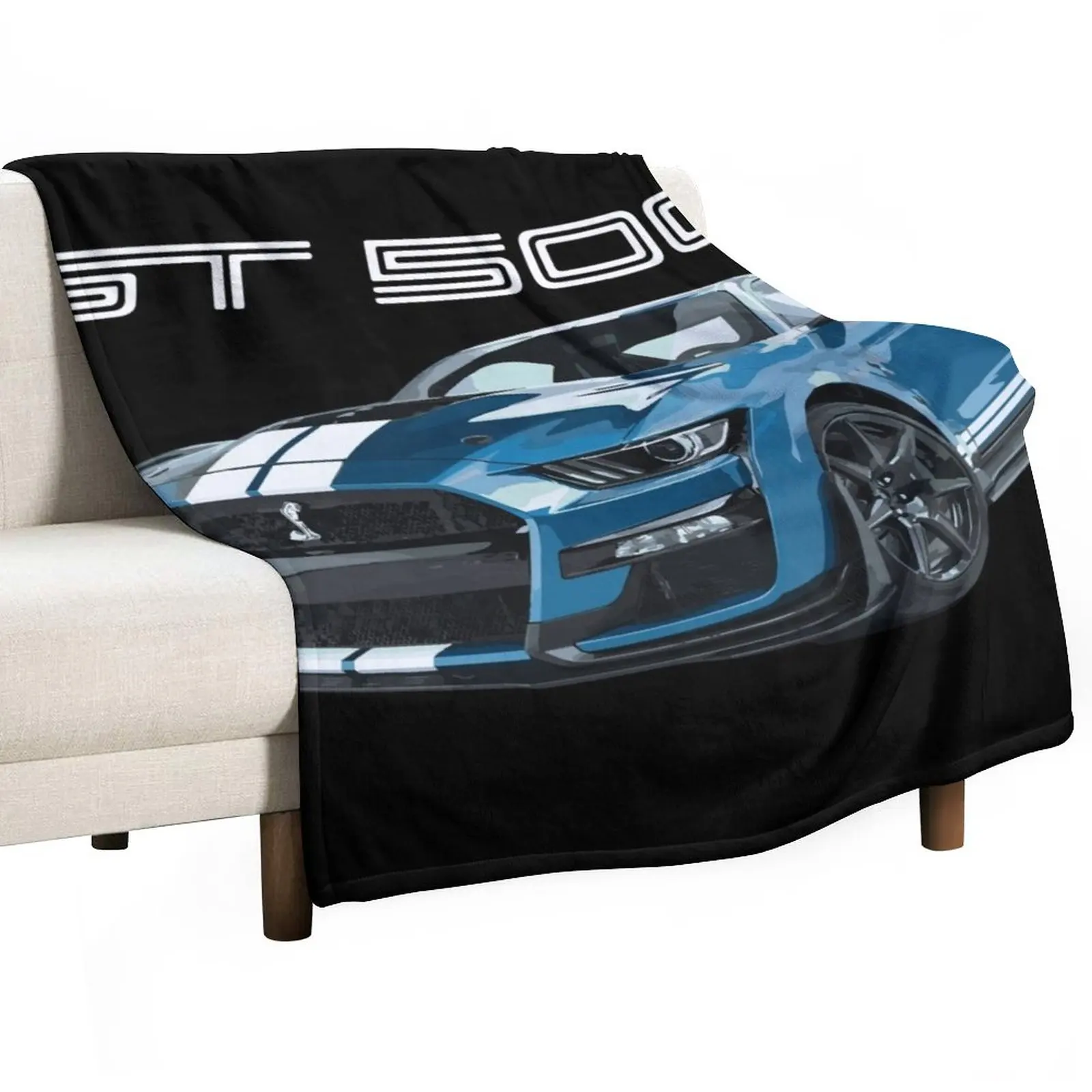 Gt500 Mustang Shelby Cobra Ford Performance Blue Throw Coperta Plaid Sul Divano Coperta Di Flanella
