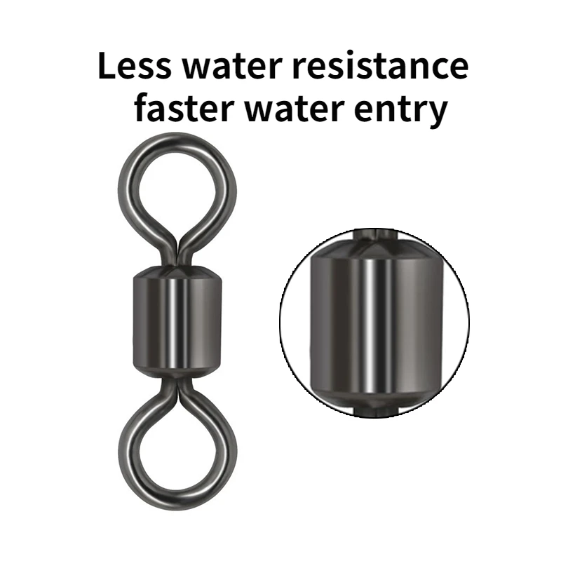 Fishing Swivels 100PCS/Lot Ball Bearing Swivel with Safety Snap Solid Rings Rolling Swivel for Carp Fishing Accessories