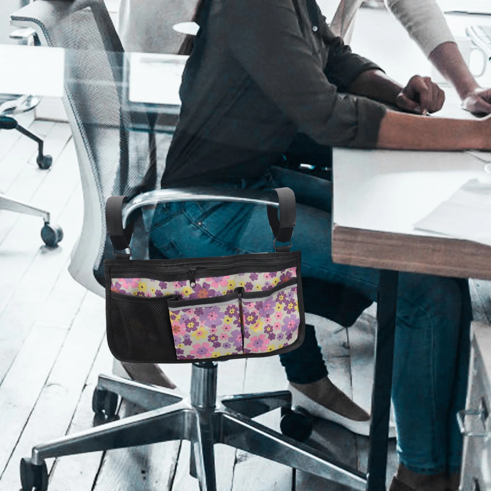 

Боковая Сумка для инвалидной коляски, боковые сумки для подвешивания на боковой стороне с яркой линией, водонепроницаемые сумки для хранения ходунков