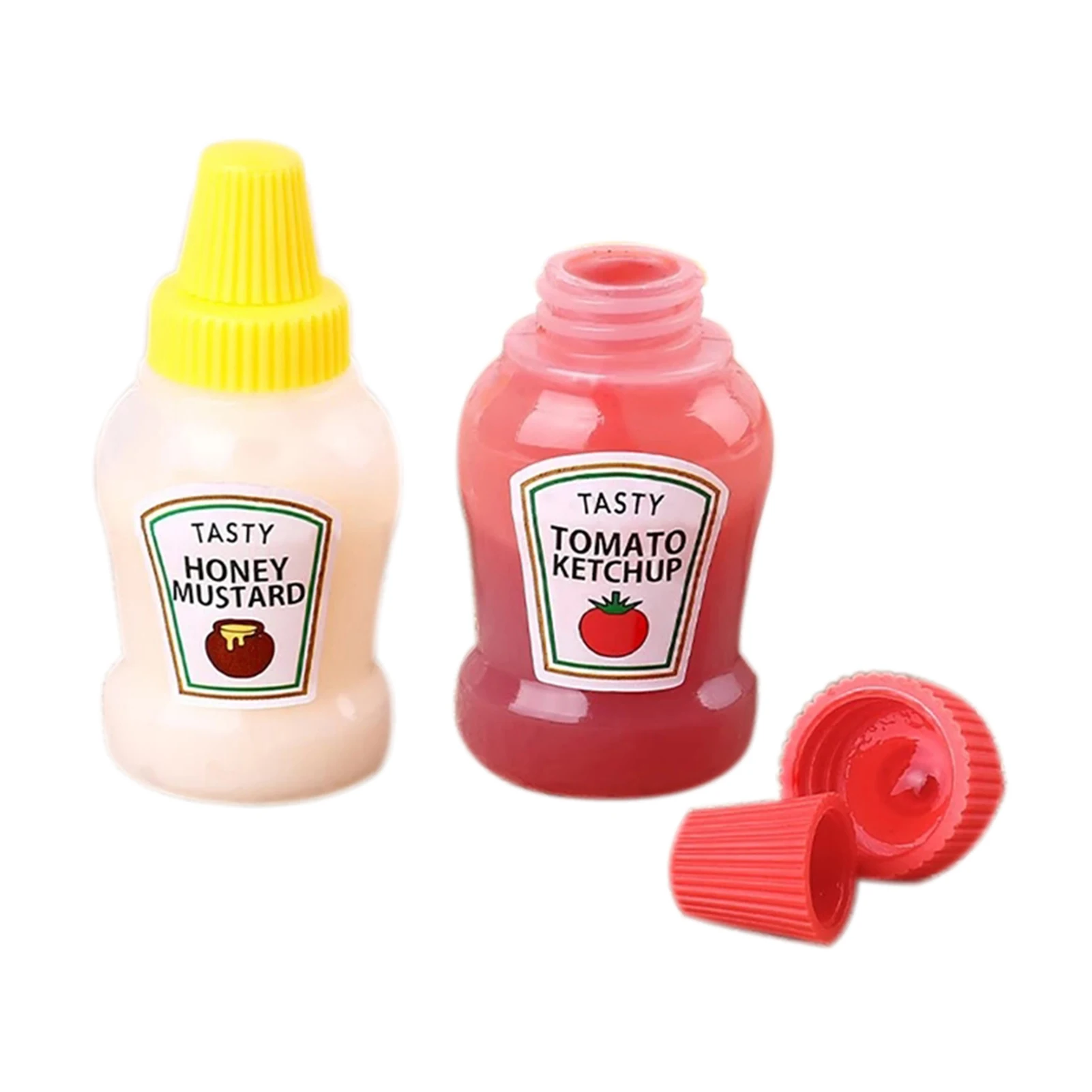 4/8pcs Mini Condiment Squeeze Bottles Honey/Ketchup/Soy Sauce/Salad  Dressing Dispensers Lunchbox Squeezable Containers Jars 30ml - AliExpress