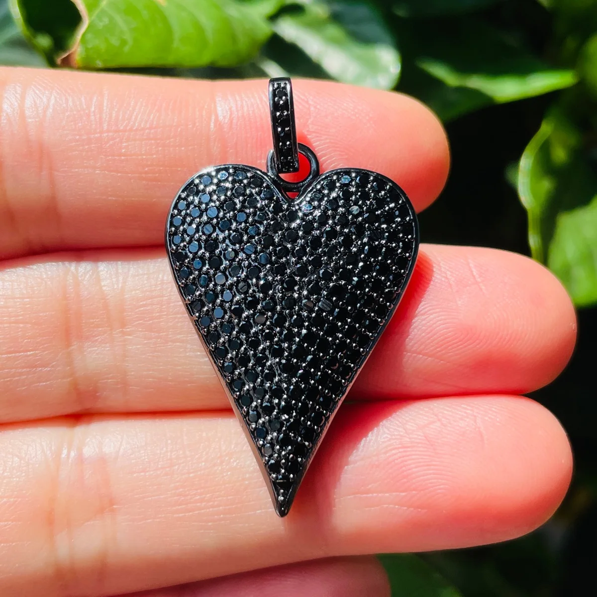 5pcs Micro Pave Heart Charms Bling Exquisite Gold-Plated Pendants for Women Necklace Bracelet Jewelry Making Accessory Wholesale