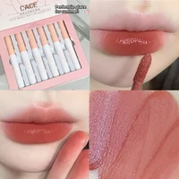 6pcs/set Lip Gloss Cute Box Girls Gift Matte Long Lasting Non-stick Cup Lipgloss Cigarette Tube Lipstick Lip Makeup Cosmetics 2