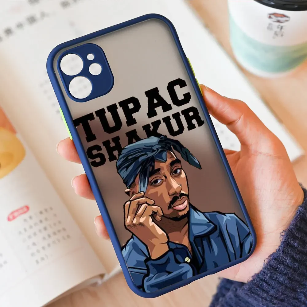 thumbnail image 1 of Rapper 2Pac Tupac Shakur Phone Case for IPhone 15 14 13 12 11 Pro Max Mini X XS Max XR 8 7 Plus SE2 Shockproof Hard Cover Fundas, 1 of 5
