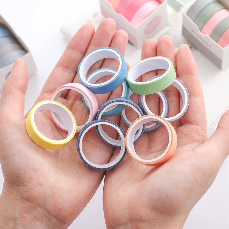 Card Lover 5 Rolls Basic Series Journal Colourful Washi Tape Scrapbooking Morandi Color Masking Tape Journaling Material 4