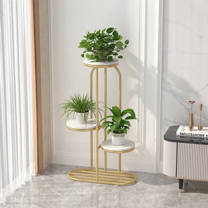 Creative Flower Pot Stand Iron Plant Display Holder Living Room Floor Storage Rack Balcony Modern Indoor Organizer Decorative