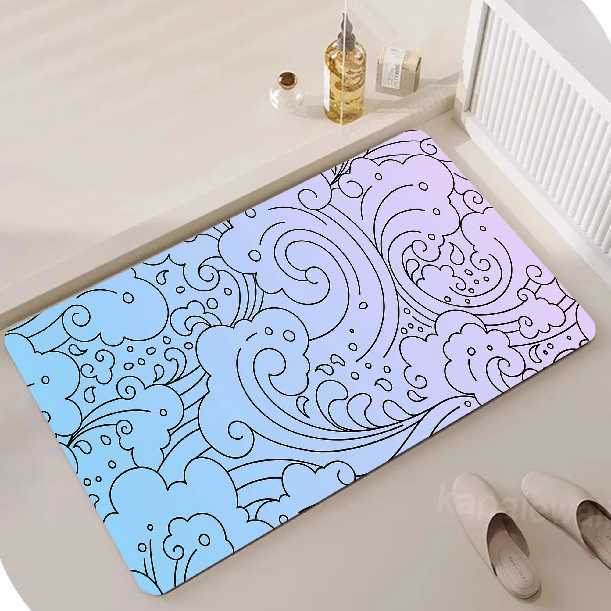 

Diatom Floor Colours Mat Entrance Mat Welcome Flowers Patten Non-slip Doormat Front Doormats Outdoor Decor Indoor Floor Mats