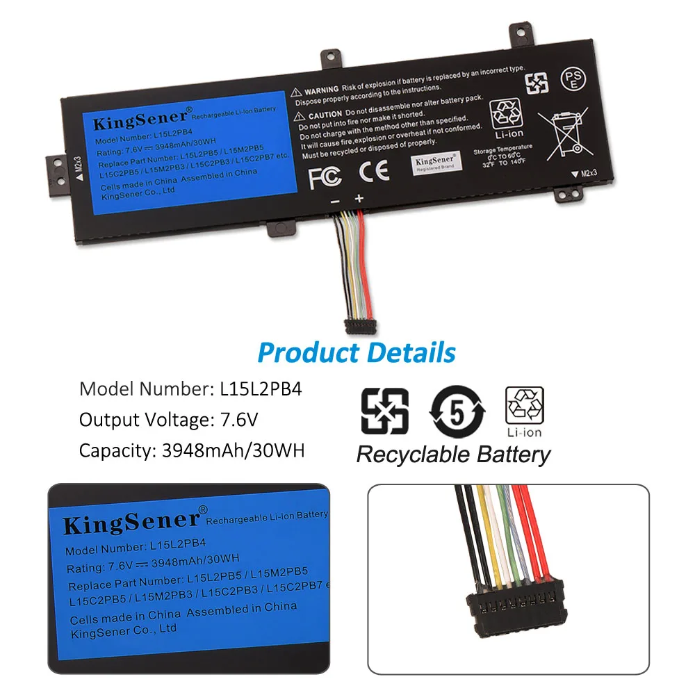 Kingsener-bateria do Portátil para Lenovo Ideapad L15l2pb4 31015isk 310-15ikb 510-15ikb L15l2pb5 L15m2pb3 L15c2pb5 L15m2pb3 L15c2pb3 - Imagem 4