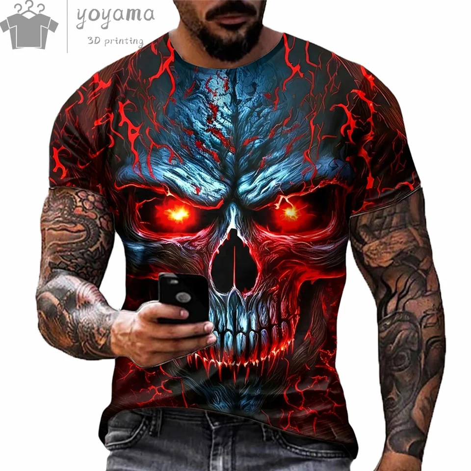 Camiseta Tampada De Verano Para Hombre, Cuello Redondo, Vintage
