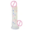 Rainbow particle jelly dildo strap on dildos with suction cup for women dick realistic sex toys for females lesbian masturbation 1