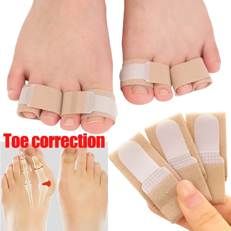 Reusable Toe Finger Straightener Hammer Toe Tape Hallux Valgus Corrector Bandage Toe Separator Splint Wraps Foot Care Supplies
