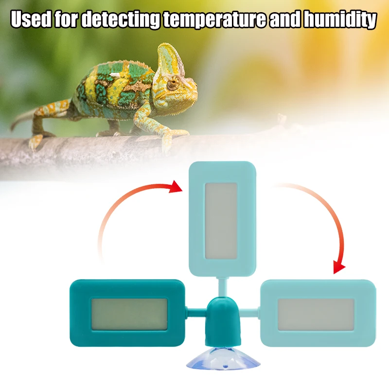 Reptile Thermometer Hygrometer Digital Temperature Humidity Meter Suction Cup for Terrarium Reptile Accessories