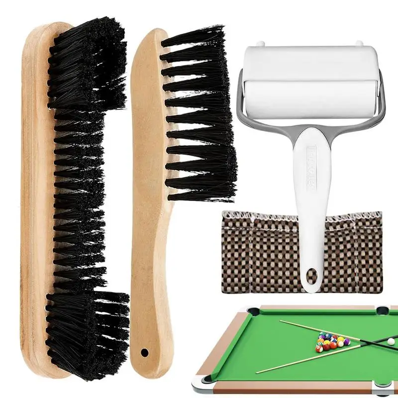 

Pool Table Felt Cleaner Pool Table Accessories Set Rail Brush Set Pool Table Billiard Brush Cleaner Natural Wood Handle