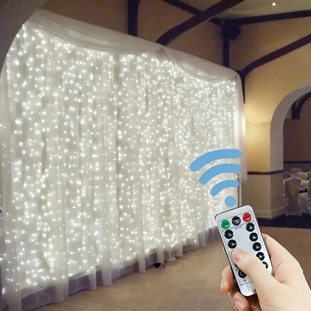3/4/6m Curtain LED String Lights Garland USB Festoon Remote Control Fairy Garland Lights Christmas Decoration for Bedroom Home 1