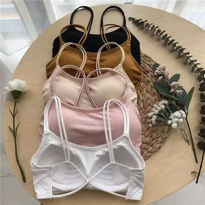 Bralette for women One-piece backless bra Women crop top tube top seamless push up no wire cross back tube crop