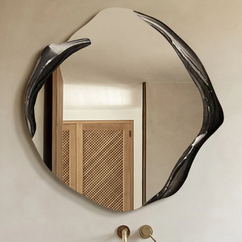 

Shower Acrylic Decorative Mirrors Large Vintage Wavy Bathroom Mirrors Round Hanging Specchi Decorativi Home Decorations CM50JZ
