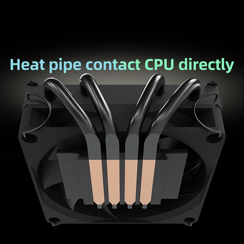 METALFISH DH380 Low Profile CPU Cooler 38mm Height 4 Heat pipe Radiator for 1700/1200/115x/AM5 AM4 Mini ITX Compact Platform 2