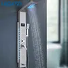 ULGKSD Full Faucet Set System LED Bathroom Showers Panel Hot&Cold Shower Column Rainfall And Waterfall Faucet Bathroom Mixer Tap 1