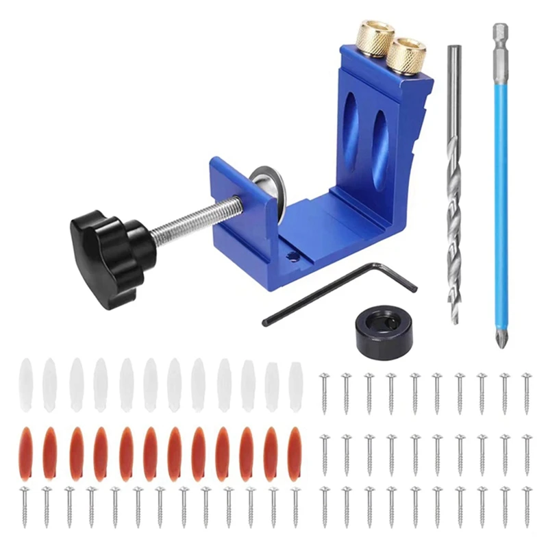 

Pocket Hole Jig Kit Woodworking Oblique Hole Locator Punching Locator Board Splicing Installation Tool