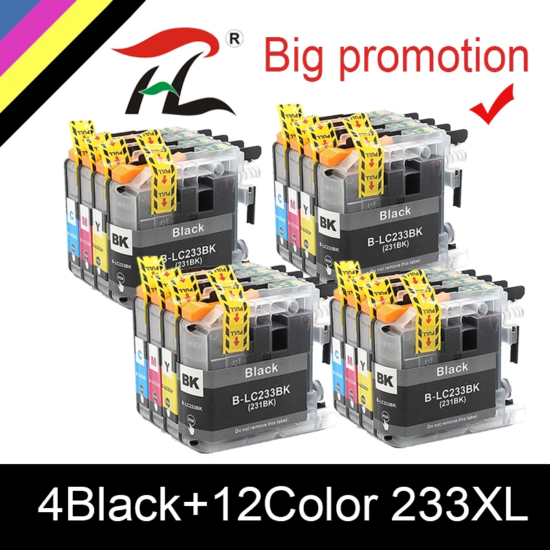 

HTL 16Pcs LC233 LC231 Ink Cartridge Compatible For Brother MFC-J5720 J4120 J4620 J5320 DCP-J562DW MFC-J480DW J680DW J880DW