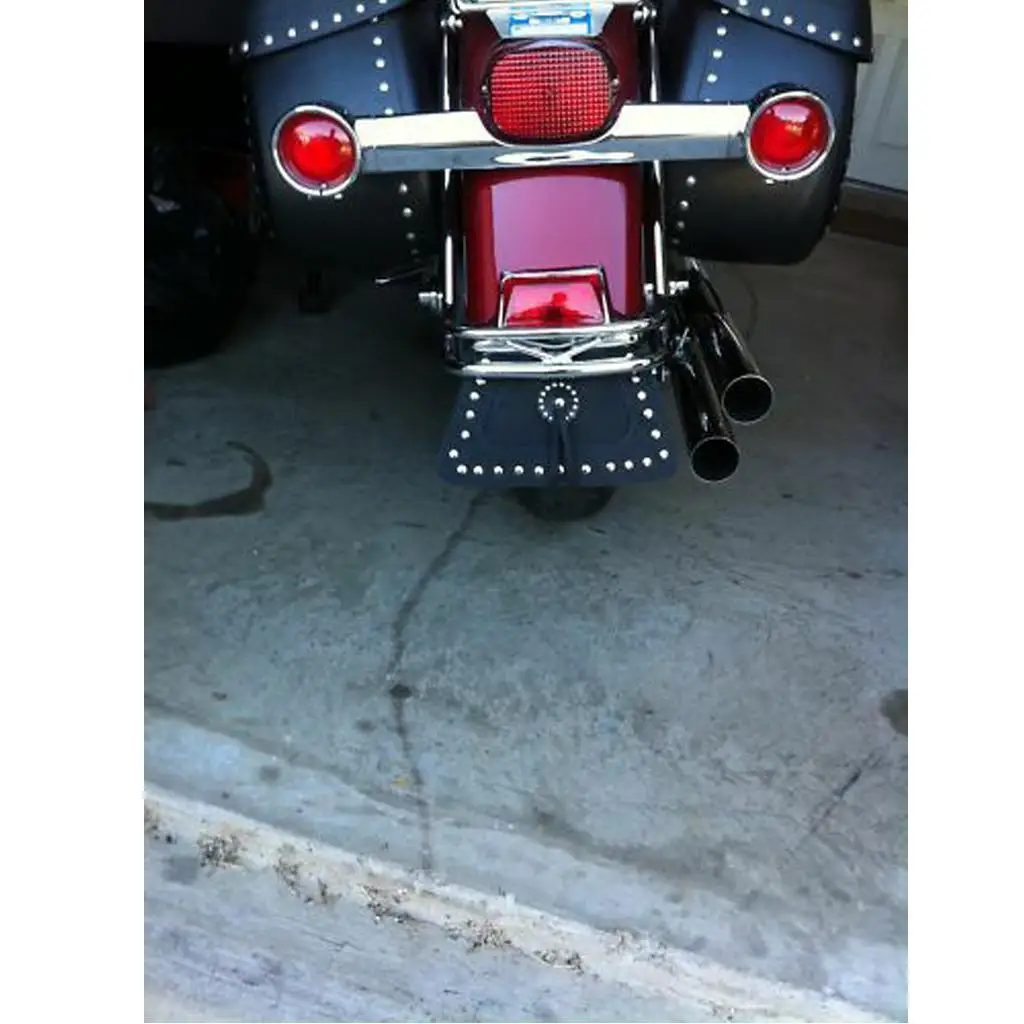 

Motorcycle Rear Mud Flaps PU Leather Guard + Fixing Screw