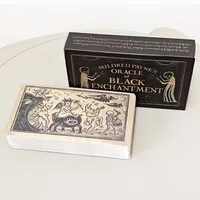 10.3*6cm Mildred Payne's Oracle of Black Enchantment 52 Pcs Black Line Imagery Woodblock Style Cards 1